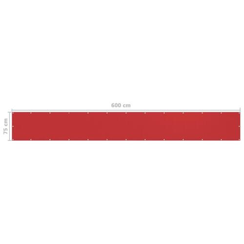 Altanafskærmning 75x600 cm HDPE rød