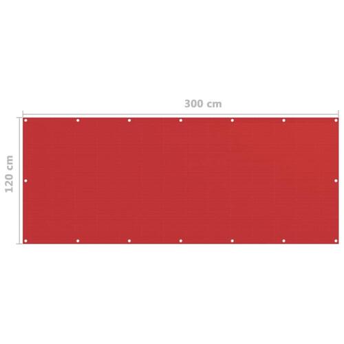 Altanafskærmning 120x300 cm HDPE rød