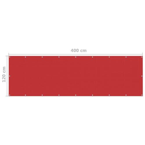 Altanafskærmning 120x400 cm HDPE rød