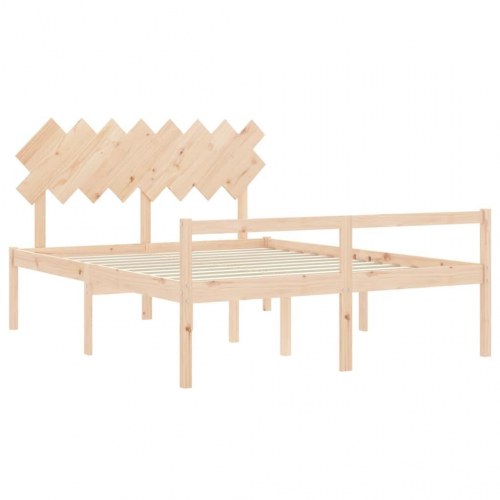 Seniorseng med sengegavl 160 x 200 cm - massivt fyrretræ