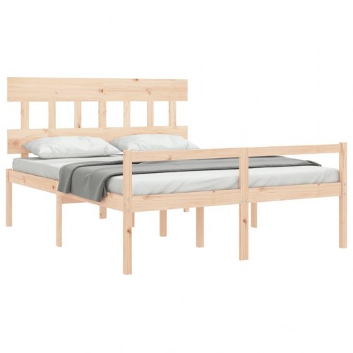 Seniorseng med sengegavl 160 x 200 cm i massivt fyrretræ