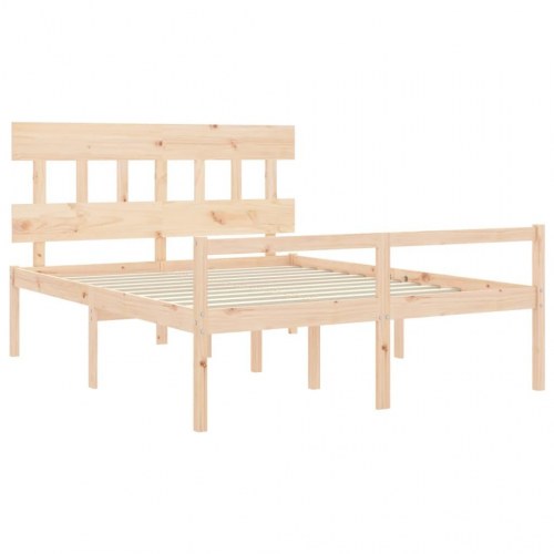 Seniorseng med sengegavl 160 x 200 cm i massivt fyrretræ
