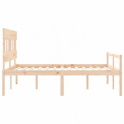 Seniorseng med sengegavl 160 x 200 cm i massivt fyrretræ