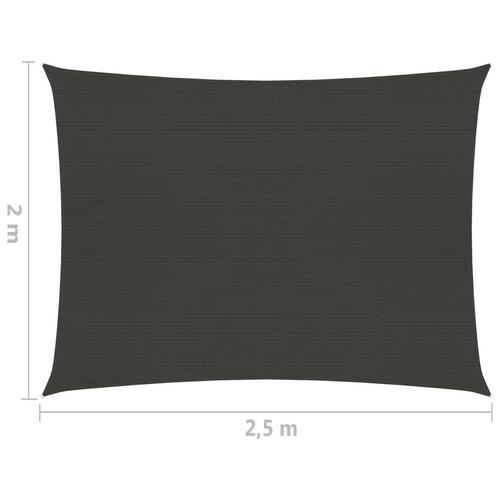 Solsejl 160 g/m² 2x2,5 m HDPE antracitgrå