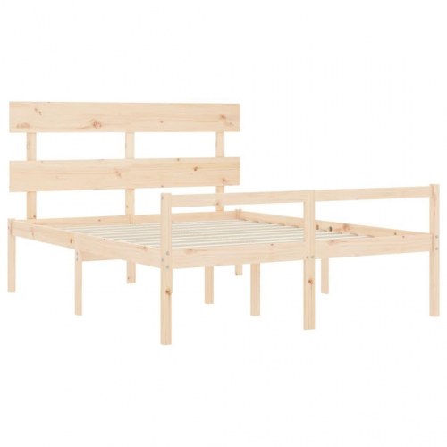 Seniorseng med sengegavl 160 x 200 cm - massivt fyrretræ