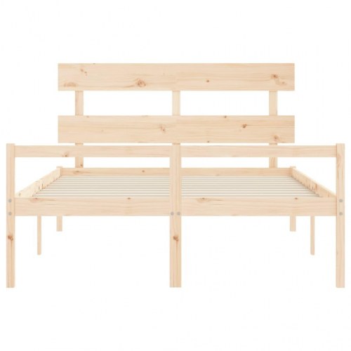 Seniorseng med sengegavl 160 x 200 cm - massivt fyrretræ
