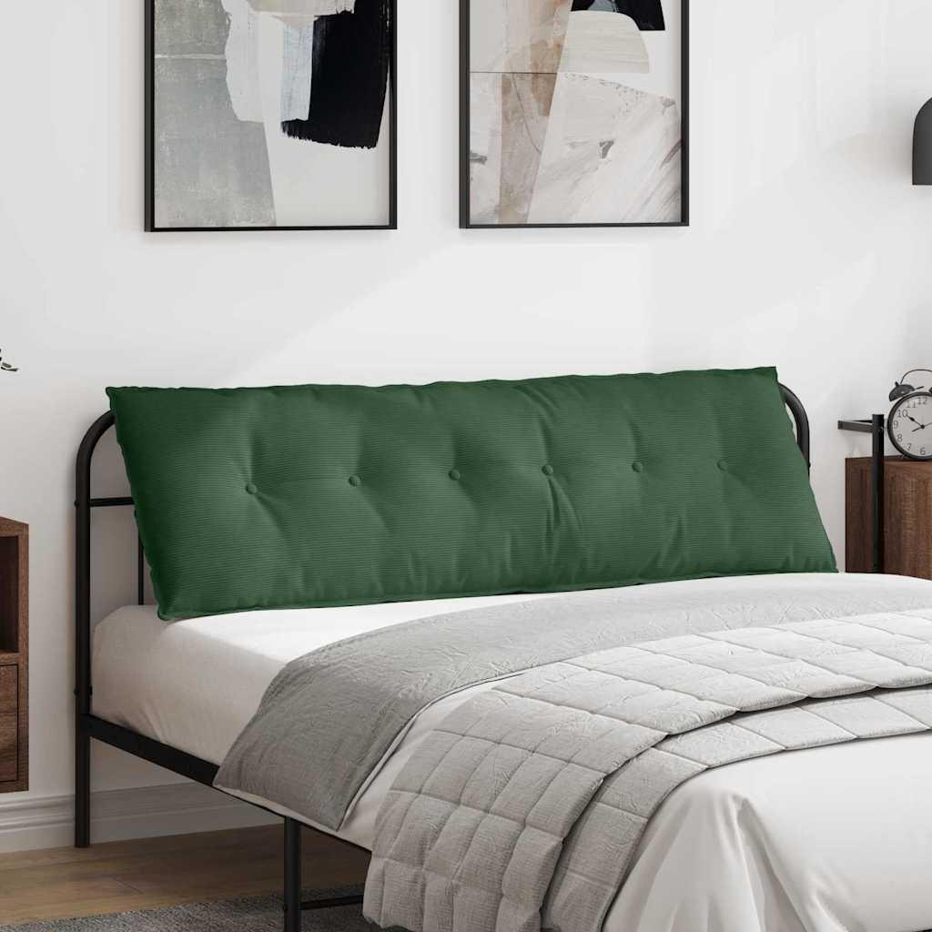 Rygpude i velour - junglegrøn 160 × 50 cm med aftageligt betræk
