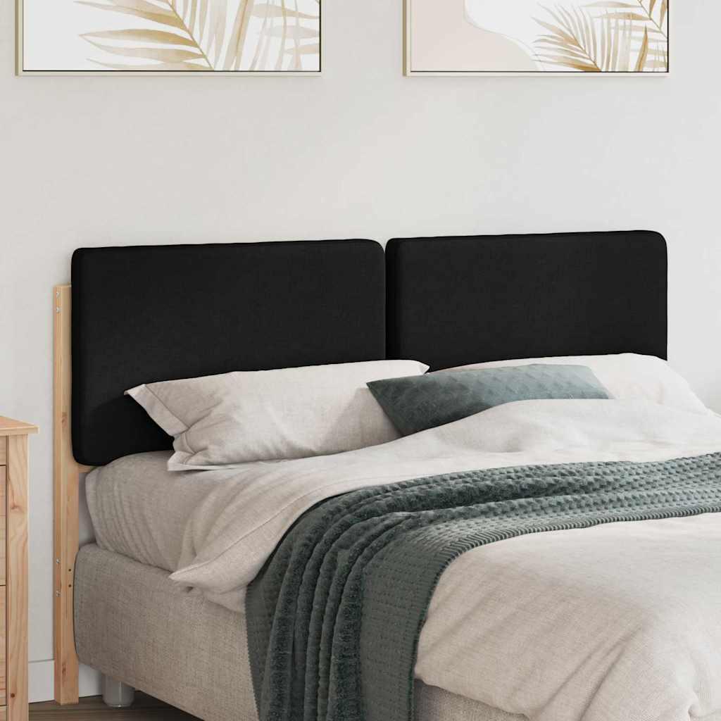 Polstret sengegavl Brun og sort 150 cm Massiv fyrretræ