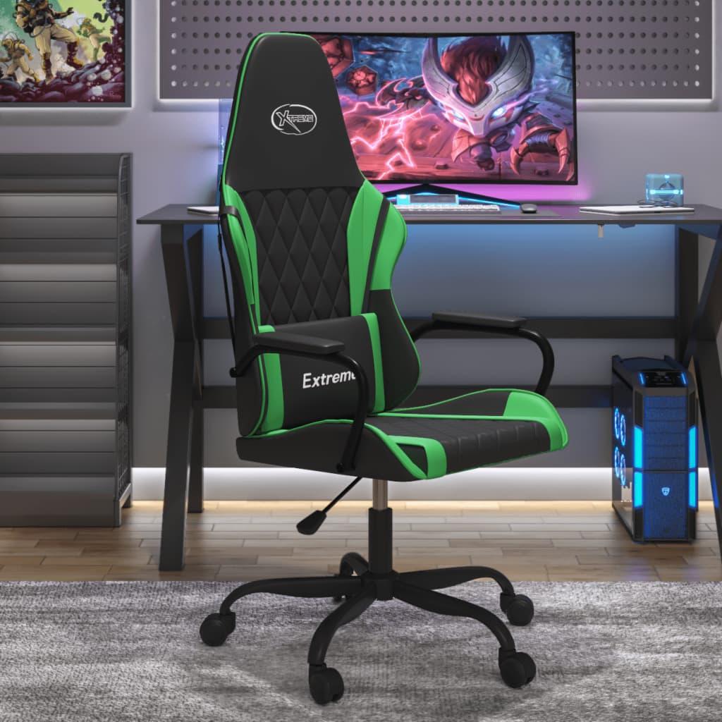 Gamingstol m. massagefunktion kunstlÃ¦der sort og grÃ¸n
