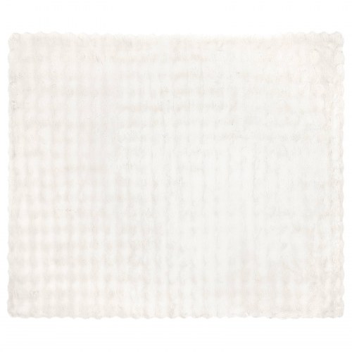 Faux Kanin Pels Tæppe Hvid 130 x 150 cm Polyester