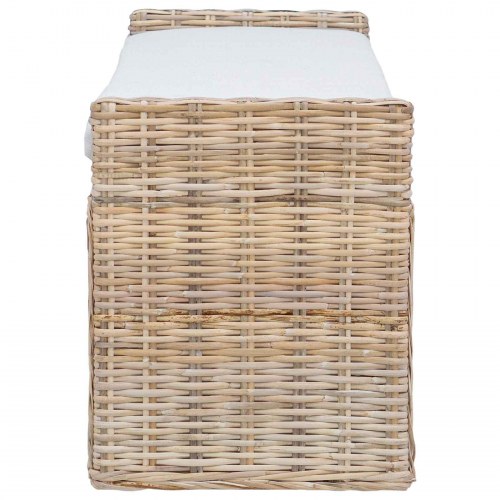Opbevaringsbænk med pude Naturfarvet 110 x 40 x 50 cm Rattan