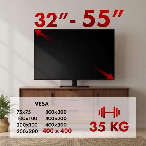 TV bordstander Maclean MC-132 – drejbar 32–55", VESA 75x75–400x400, max 35 kg