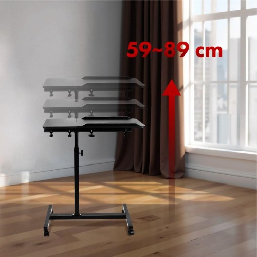 Rullebord til laptop – Maclean, sort, højde 59–89 cm, 30 kg