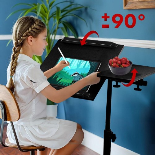Rullebord til laptop – Maclean, sort, højde 59–89 cm, 30 kg