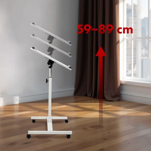 Rullebord/sengbord med højdejustering 59–89 cm – Maclean, hvid