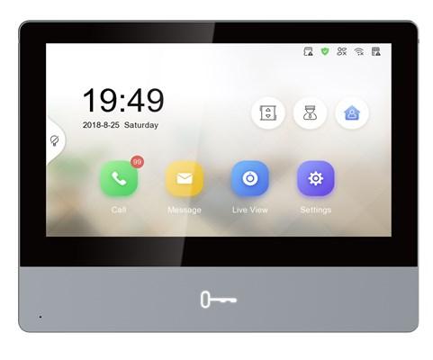 Hikvision DS-KH8350-WTE1 - Video intercom system - trådløs, trådet (LAN 10/100, 802.11b, 802.11g, 802.11n) - 7 LCD-monitor