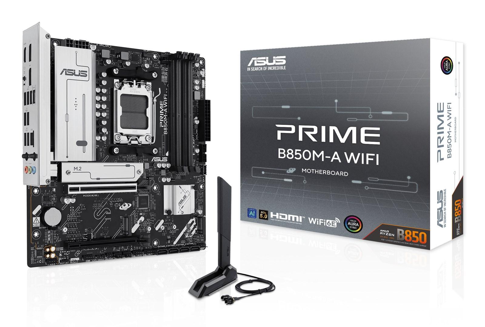 Bundkort ASUS Prime B850M-A WiFi - AMD B850, Socket AM5, micro ATX billede