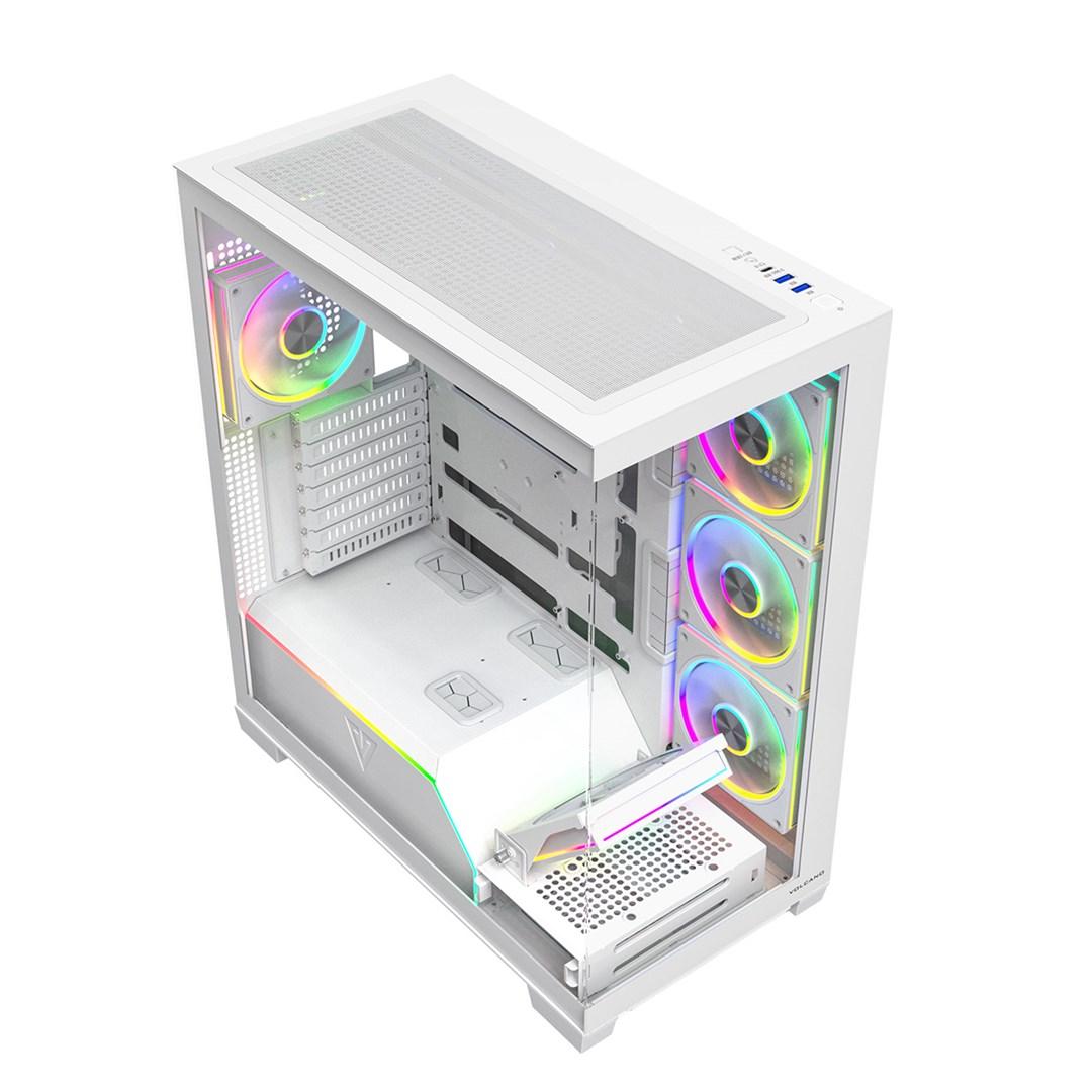 PC kabinet MODECOM Volcano Stellar Plus ARGB Midi Tower - hvid