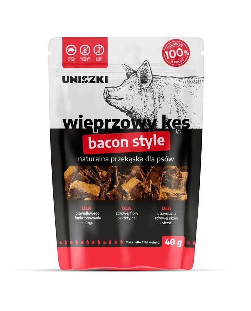 Hundegodbidder UNISZKI – svinekødsbid, bacon style – 40 g