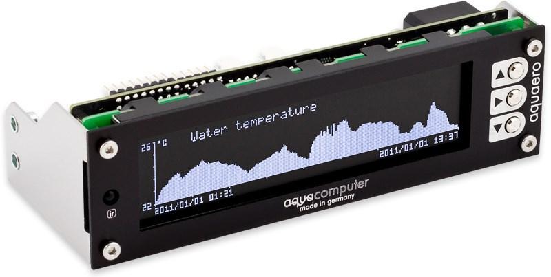 Aqua Computer aquaero 6 PRO kontrol af blæserens hastighed 12 kanaler LCD Sort