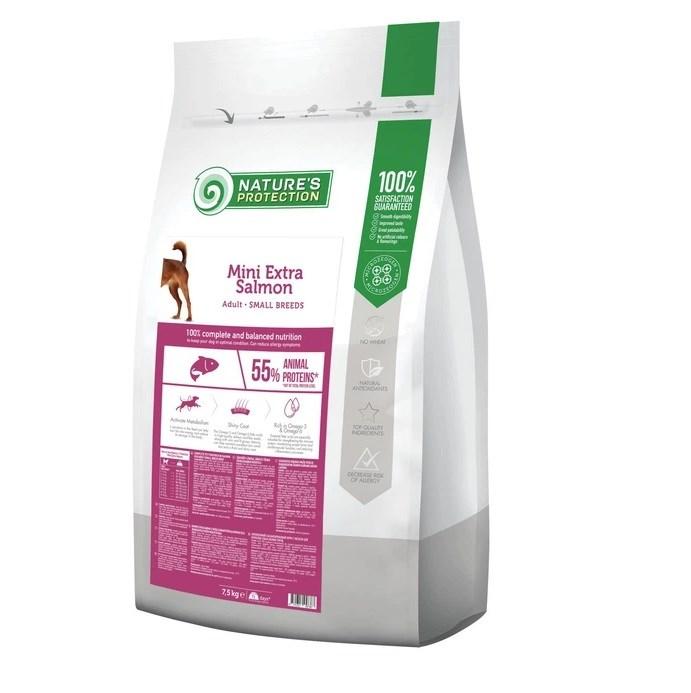 Hundefoder tørfoder NATURE'S PROTECTION Mini Extra Salmon 7,5 kg