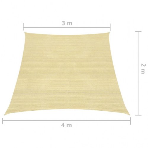 Solsejl 160 g/m² 3/4x2 m HDPE beige