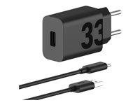 Vægoplader Motorola TurboPower 33 W med USB‑A (mat sort)