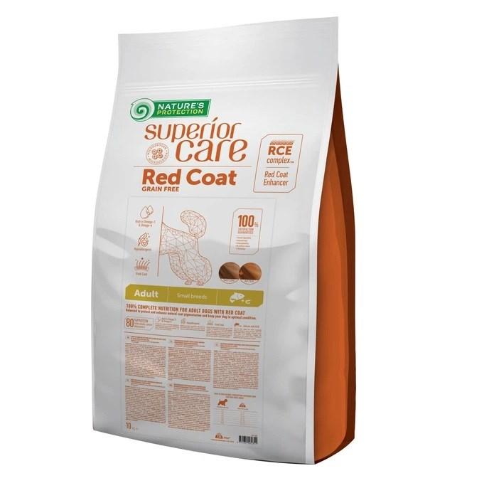 Hundefoder uden korn – NATURE'S PROTECTION Superior Care Red Coat Adult Small Breed Laks, tørfoder 10 kg