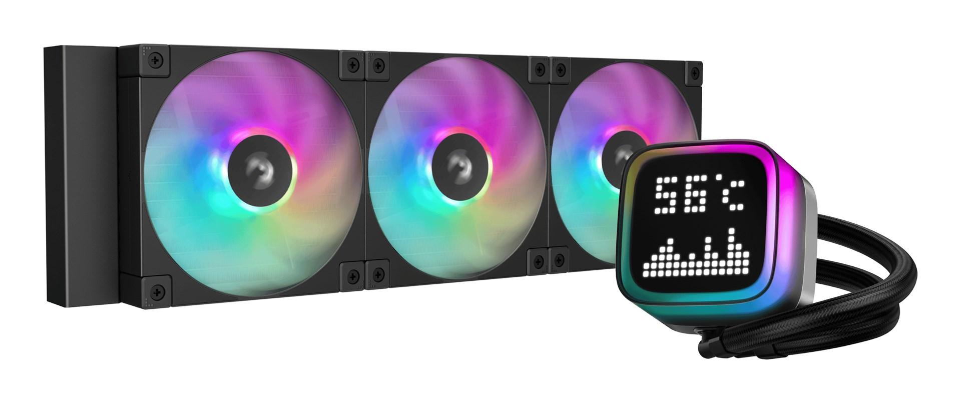 Vandkøling 360 mm - DeepCool LP360, sort, AIO med 3×120 mm billede