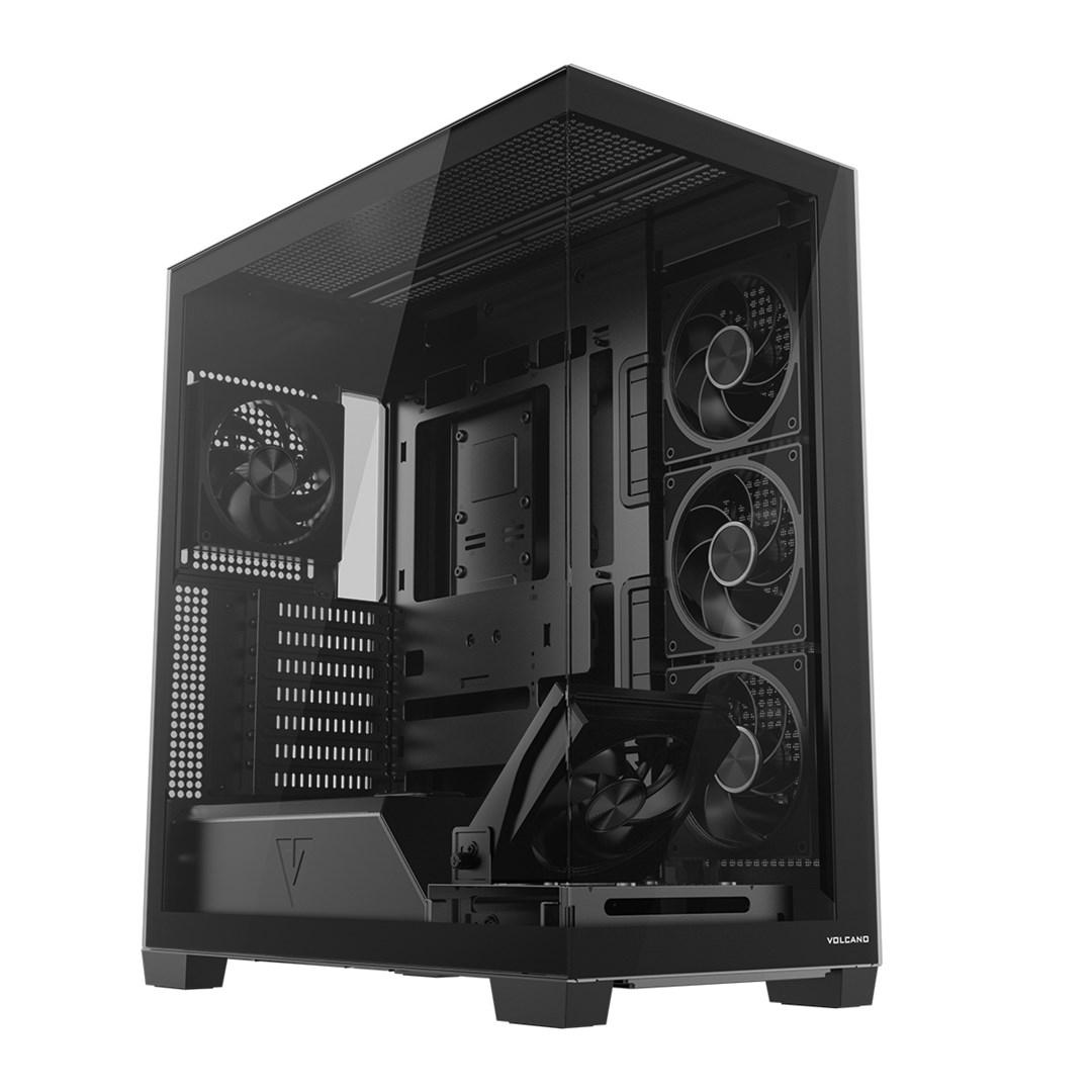 PC kabinet MODECOM Volcano Stellar Plus ARGB Midi Tower – sort (5 blæsere)