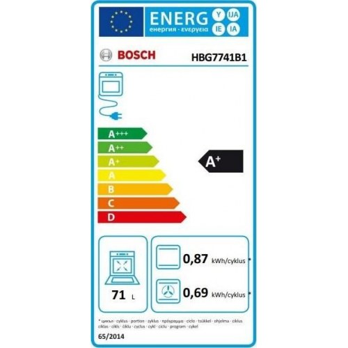 Indbygningsovn Bosch Serie 8 HBG7741B1 – 71 l, sort