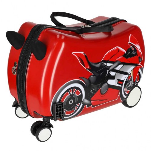 Børnekuffert på hjul - håndbagage med motorcykelmotiv, 25 l
