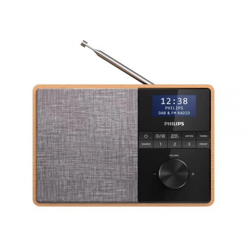 DAB radio Philips TAR5505 med Bluetooth – lyst træ