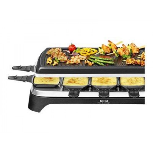Raclette grill – Tefal RE4588, rustfrit stål/sort, 1.400 W