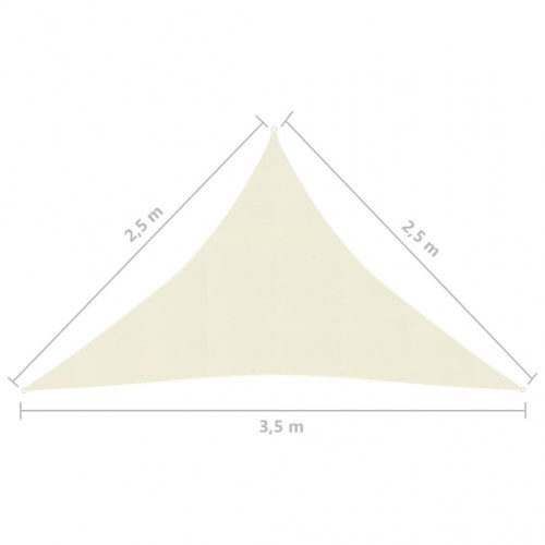 Solsejl HDPE 160 g/m² - trekant 2,5×2,5×3,5 m, creme