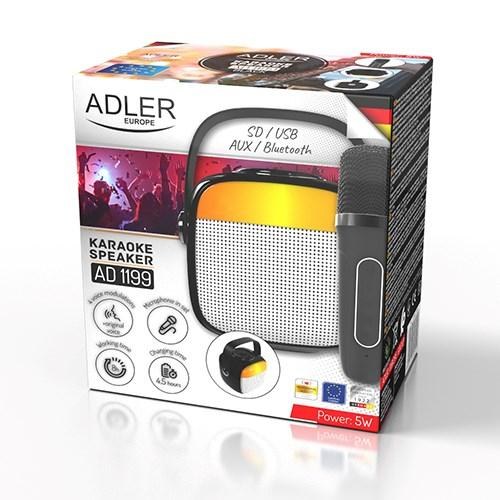 Bluetooth-højtaler med mikrofon Adler AD 1199B – karaoke, SD/USB/AUX