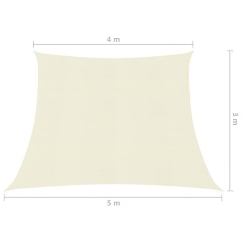 Solsejl HDPE 160 g/m² - 4/5 × 3 m, trapez, cremefarvet