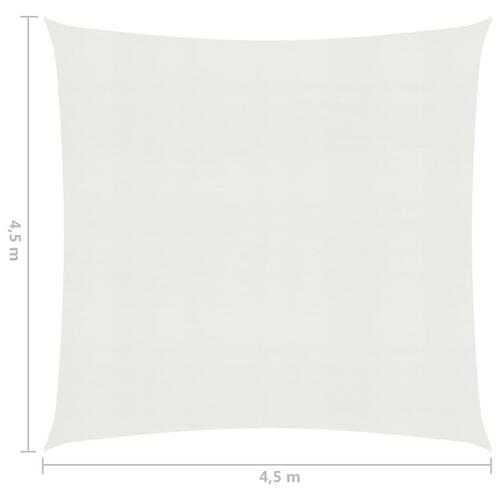 Solsejl 4,5x4,5 m 160 g/m² HDPE hvid