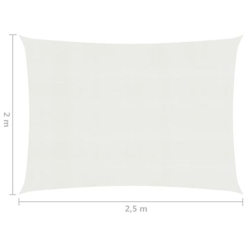 Solsejl 160 g/m² 2x2,5 m HDPE hvid