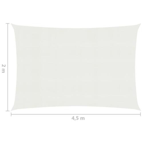 Solsejl 160 g/m² 2x4,5 m HDPE hvid