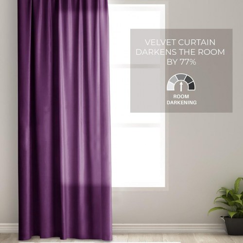 Mørklægningsgardin fløjl 140x270 violet – AmeliaHome