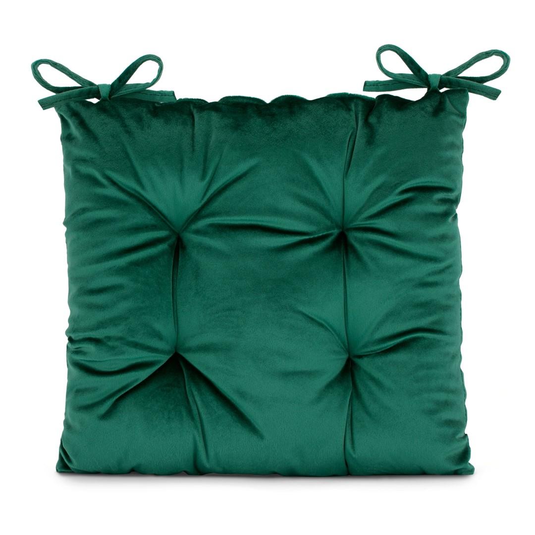 Stolehynde fløjl 40×40 cm - Aleksa, flaskegrøn, AmeliaHome