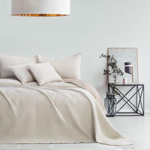 Sengetæppe AmeliaHome SOFTA mikrofiber 170×270 - cappuccino/beige