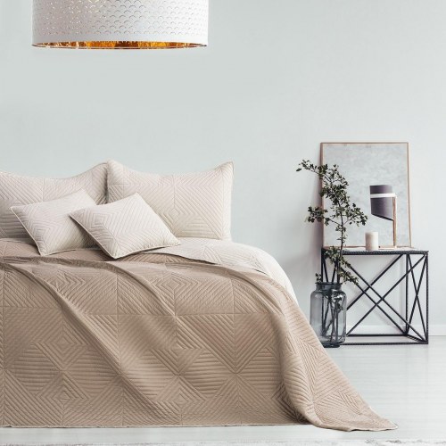 Sengetæppe 200x220 AmeliaHome SOFTA mikrofiber - cappuccino