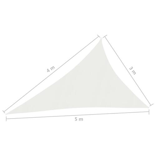 Solsejl 3x4x5 m 160 g/m² HDPE hvid