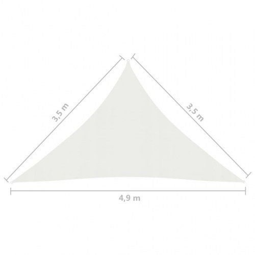 Solsejl HDPE 160 g/m² - trekant 3,5 x 3,5 x 4,9 m, hvid