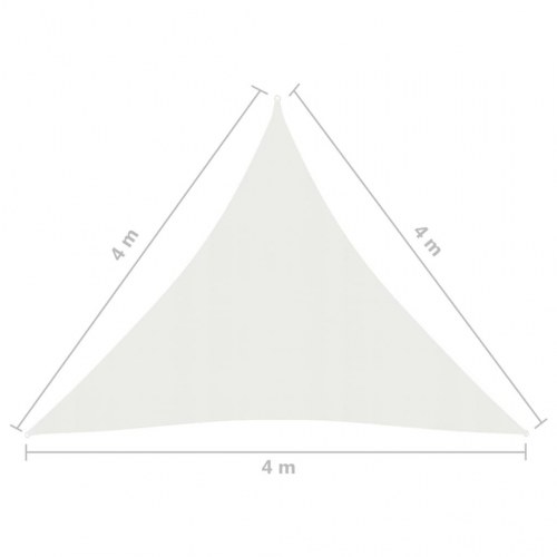 Solsejl trekant 4×4×4 m - HDPE 160 g/m², hvid