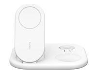 Trådløs oplader 3-i-1 Belkin BoostCharge, 15 W, Qi2, hvid billede