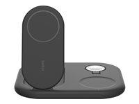 Trådløs oplader 3‑i‑1 15 W - Belkin BoostCharge (sort) billede