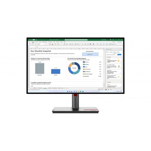Skærm 27" Lenovo ThinkVision P27h-30 - QHD IPS, USB-C, sort